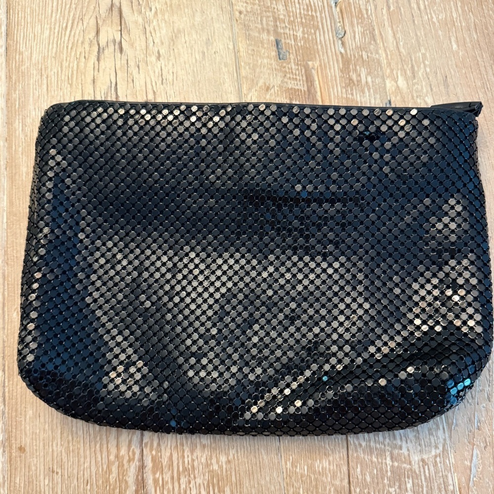 Vintage Whiting And Davis Black Metal Mesh Purse Handbag Clutch